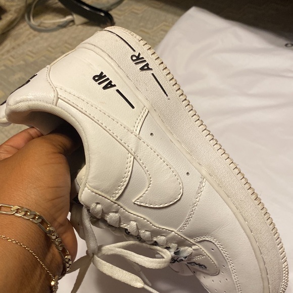 NIKE DOUBLE AIR FORCE 1 COLOR BLACK WHITE MENS SIZE 8 SNEAKERS - Picture 6 of 11